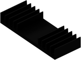 Extruded heatsink, (L x W x H) 37.5 x 94 x 14.5 mm, 4.75 to 2.8 K/W, black anodized, 10019576