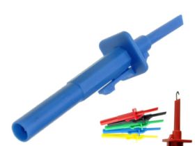 Chwytak pomiarowy; 20.170.5; haczykowy; 4mm; niebieski; 123mm; wtykany (gniazdo bananowe 4mm); 10A; 1000V; stal nierdzewna; PA;