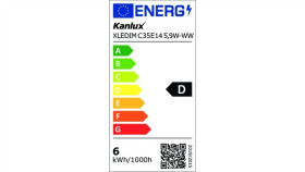 Żarówka Led E14 Xledim C35 E14 5,9W-Ww 806Lm 2700K Barwa Ciepła Ściemnialna...