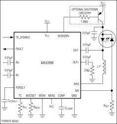 MAX3996 +3.0V to +5.5V, 2.5Gbps VCSEL and Laser Driver