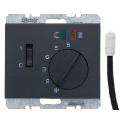 K.1 Regulator temperatury podłogowej z zestykiem zwiernym elementem centralnym i łącznikiem antracyt mat 20347106