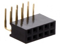 PS-D-10K Gniazdo PS do druku 2x5 pin (do listew PH 2.54) , dwurzędowe, katowe