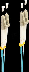 BS77940/3 FO patch cable, duplex, LC / LC, 50/125µ, OM3, aqua, 10m