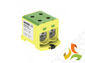 Złączka szynowa AL/CU 35-240 mm2 żółto-zielona gwintowa rozgałęźna TS 35 1 tor 4 otwory zaciskowe 89741009 SIMET