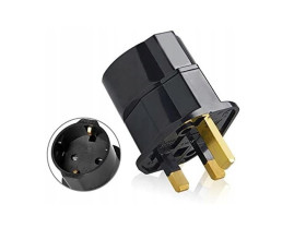 Schuko EU to Ireland/UK Mains Socket Adaptor with Ground, Fused