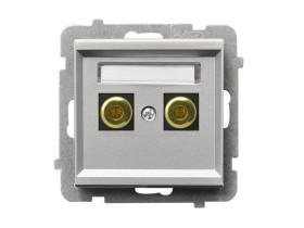 SONATA Gniazdo głośnikowe pojedyncze srebro mat GGN-1R/m/38 OSPEL