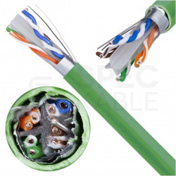 Kabel sieciowy F/UTP kat.6 skrętka 4x2x0,51mm wewnętrzny B2ca bezhalogenowy LSOH zielony Corning