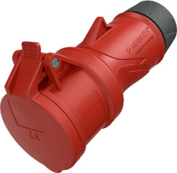 CEE jack, 5 pole, 16 A/400 V, red, 6 h, IP54, 14522