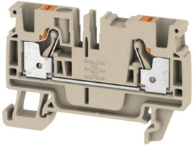 Through terminal block, push-in connection, 0.5-4.0 mm², 2 pole, 32 A, 8 kV, dark beige, 2051180000