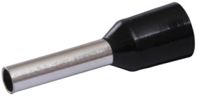 Insulated wire end ferrule, 1.5 mm², 8 mm long, black, 22C428