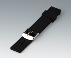 Wrist strap, silicone, (L) 193 mm, black, B1706202