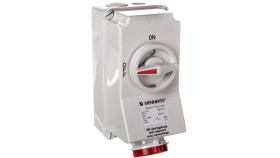 Gniazdo Naścienne Z Rozłącznikiem 16A 4P 6H 400V Ip44 5100A Men5100a