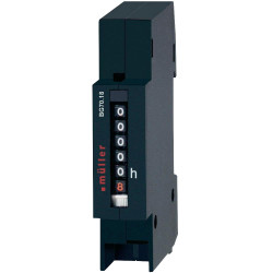 Muller BW7018 Operating Hours Counter DIN Rail Mount 45x17.5mm 230VAC