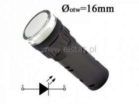 Kontrolka AD16-16E; 24V AC/DC; biała; 16mm /39