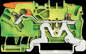 2102-5207 2-conductor ground terminal block, 2.5 mm², gn-yl