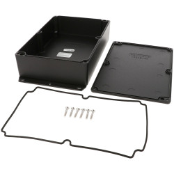 Hammond 1550Z124FBK Thick Wall Flanged Die Cast Enclosure, 223 x 147 x 55, Black