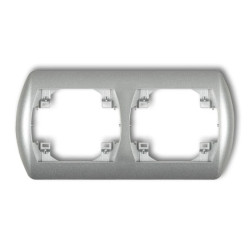 TREND Ramka pozioma podwójna srebrny metalik 7RH-2
