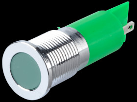 Q14F1CXXG12E Indicator LED, 12 V DC, 14 mm, FASTON, green/BrC
