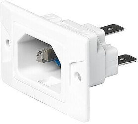 Panel plug C18, 2 pole, screw mounting, plug-in connection, white, 3-134-903