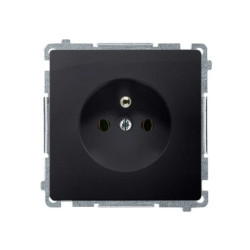Simon Basic Gniazdo pojedyncze z/u (moduł) 16A 250V z przesłonami grafit matowy BMGZ1CZ.01/28