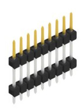 Pin header, 9 pole, pitch 2.54 mm, straight, black, SL51219S