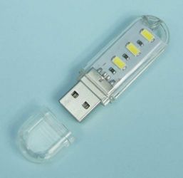 LAMPKA LED WC 3xLED USB 58x18x9