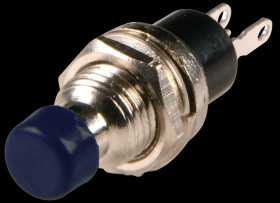 Miniature push button, ON 0.5 A, 250 VAC, black