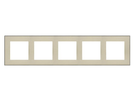 SIMON 55 Ramka 5 pięciokrotna DUO szampański podstawa czarna TRD5.149/144 KONTAKT SIMON