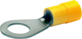 Insulated ring cable lug, 4.0-6.0 mm², AWG 12 to 10, 8.4 mm, M8, yellow, 6508