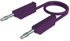 Measuring lead with (4 mm plug, spring-loaded, straight) to (4 mm plug, spring-loaded, straight), 1 m, purple, PVC, 2.5 mm², CAT