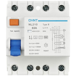 Chint 782006 NL210 RCCB 3PN 40A 100mA B 10kA Earth-Fault Protection