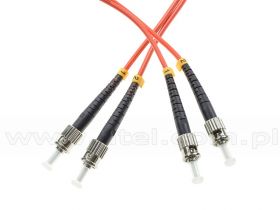 Patchcord światłowodowy wielomodowy ST/UPC-ST/UPC, 50/125, dupleks, włókno OM2 długość 5m