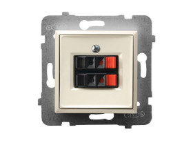 ARIA Gniazdo głośnikowe podwójne ecru GG-2U/m/27 OSPEL