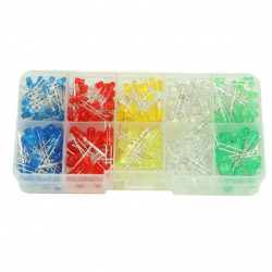 ZESTAW 300 SZTUK DIOD LED 3mm i 5 mm MATOWE + ORGANIZER / BOX