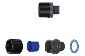 Łącznik do kanałów kablowych Flexicon gwint M16 16mm Złącze proste Nylon 66 IP66, IP67, IP68, IP69 Czarny, szary