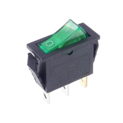Włącznik ON-OFF RS101-16C3L 15A 250V, zielony pojedynczy