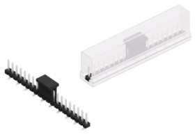 Pin header, 20 pole, pitch 2.54 mm, angled, black, 10059103