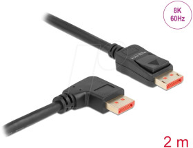 87063 DisplayPort 1.4 cable, 8K @60 Hz, 90° right angled, 2 m