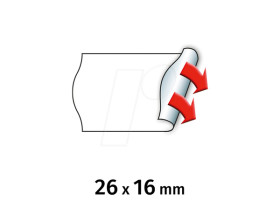 9506167 Price labels, 26x16 mm, permanent, white, 6000 pieces