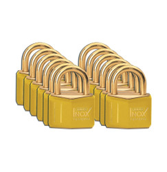 Kłódka LOTO mosiężna, szekla 21 mm żółta (12 szt.), 051357