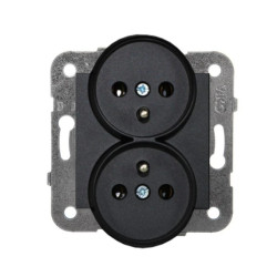 VIKO Panasonic NOVELLA Gniazdo podwójne z/u czarne do ramek 92551071M