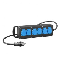 RS-P przedłużacz siłowy gumowany 6x2P+Z z przewodem i wtyką 16A 7000-10