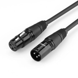 Kabel mikrofonowy XLR 3m Wt/Gn Wtyk-Gniazdo, UGREEN AV130 Czarny