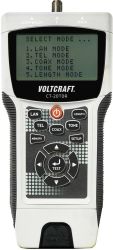Tester kabli VOLTCRAFT CT-20TDR Pasuje do Ekranowane/nieekranowane kable, CAT3, CAT4, CAT5, CAT5E, CAT6, kable koncentry