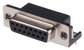 Złącze D-Sub 15-pinowe Żeński Kąt Proste Przewlekany raster 2.77mm Złoto