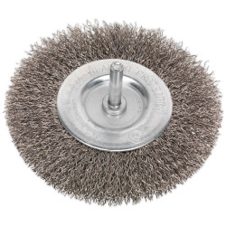 Sealey SFBS100 Flat Wire Brush Stainless Steel 100mm with 6mm Shaft