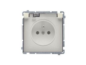 SIMON BASIC Gniazdo pojedyncze z uziemieniem IP44 (moduł) klapka transparentna beżowe BMGZ1B01/12A KONTAKT SIMON