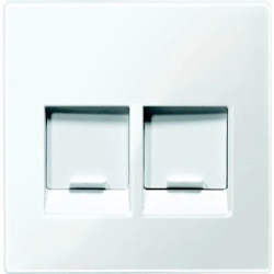 Merten System M Płytka centralna gniazda komputerowego podwójnego RJ45 biały polarny MTN4562-0319