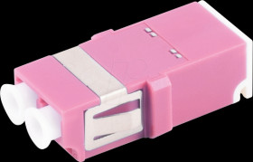 BS07-60033 FO coupler, LC / LC, shutter, duplex, violet