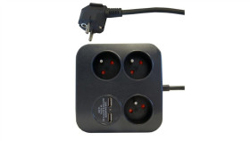 Przedłużacz Power Square 3Gniazda + 2Xusb (2,4A-12W) 1,4M 3X1,0Mm Owy, Grafit...